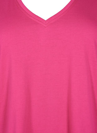 Zizzi FLASH - T-Shirt mit V-Ausschnitt, Raspberry Rose, Packshot image number 2