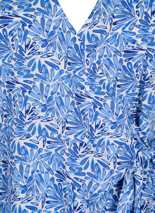 FLASH – Wickelkleid mit kurzen Ärmeln, White Blue AOP, Packshot image number 2
