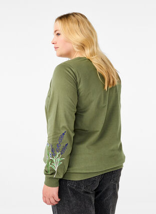 ZizziSweatshirt mit Blumenstickereien, D. L. Green W. emb., Model image number 1