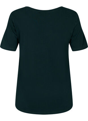 ZizziUnifarbenes Basic-T-Shirt aus Baumwolle, Scarab, Packshot image number 1