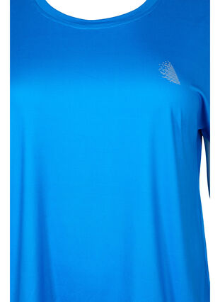 Zizzi Kurzarm Trainingsshirt, Brilliant Blue, Packshot image number 2