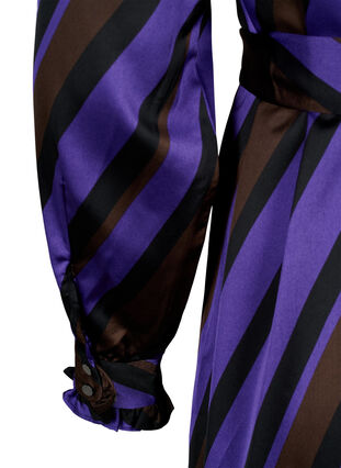 ZizziHemdblusenkleid aus Satin mit diagonalen Streifen, Stripe AOP, Packshot image number 3