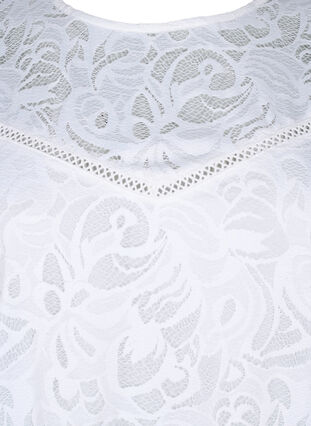 ZizziBluse mit Spitze und kurzen Ärmeln, Bright White, Packshot image number 2