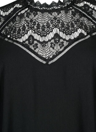 ZizziLangärmelige Bluse mit Spitze, Black, Packshot image number 2