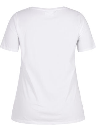 ZizziUnifarbenes Basic-T-Shirt aus Baumwolle, Bright White, Packshot image number 1