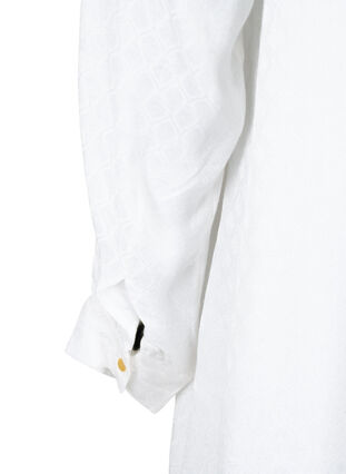 Zizzi Viskose Tunika mit Ton-in-Ton-Muster, Bright White, Packshot image number 3
