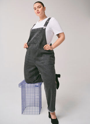 ZizziJeans-Overall, Dark Grey Denim, Image image number 0