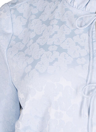 ZizziKurzärmelige Jacquard-Bluse mit Schleifen, Ancient Water, Packshot image number 2