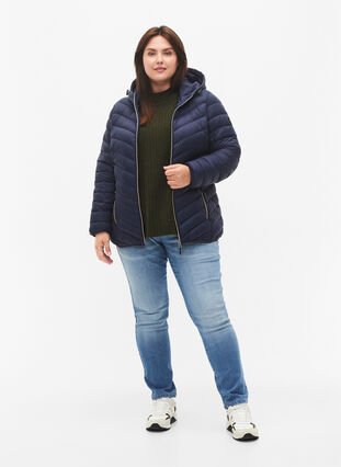 ZizziLeichte Jacke mit Kapuze, Navy Blazer, Model image number 2