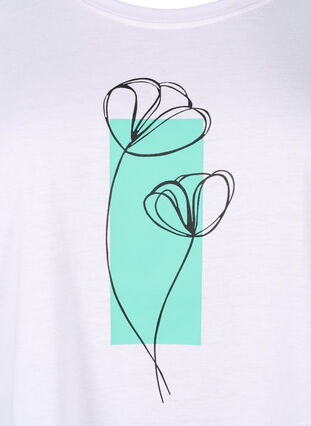 ZizziFLASH - T-Shirt mit Motiv, Bright White Flower, Packshot image number 2