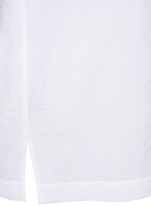 Langes Hemd aus Viskose mit kurzen Ärmeln, Bright White, Packshot image number 3