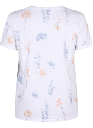 ZizziT-Shirt aus Bio-Baumwolle mit Blumendruck, White W. Blue flower, Packshot image number 1