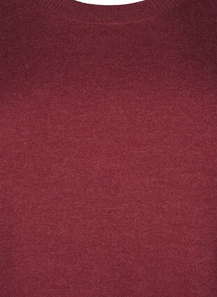 ZizziFLASH – Strickpullover mit Rundhalsausschnitt, Merlot Mel., Packshot image number 2