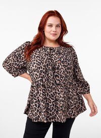 Leo Bluse mit Schleife, Leo AOP w. Bow, Model