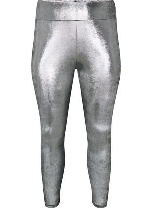 ZizziSilberne Leggings mit hoher Taille, Dark Silver, Packshot image number 0