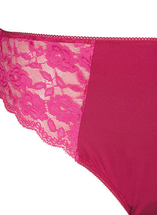 ZizziUnterhose im Brazil-Style aus Mikrofaser mit Spitze, Rumba Red, Packshot image number 2