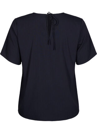 Zizzi Kurzärmelige Bluse aus Viskose mit Schleifen, Black, Packshot image number 1