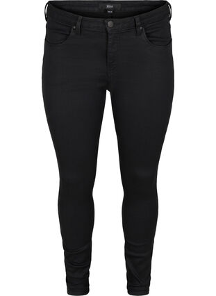 ZizziExtra schmale Amy Jeans mit hoher Taille, Black, Packshot image number 0