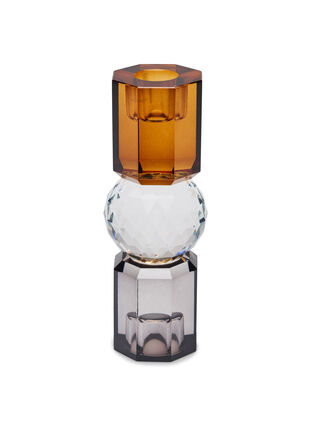 Zizzi Kerzenleuchter aus Kristallglas, Brown/Smoke Comb, Packshot image number 1