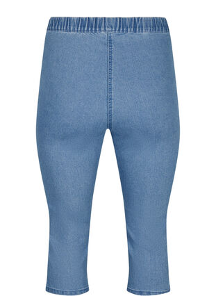 Zizzi FLASH - Hoch taillierte Capri-Hose aus Denim mit Slim Fit, Light Blue Denim, Packshot image number 1