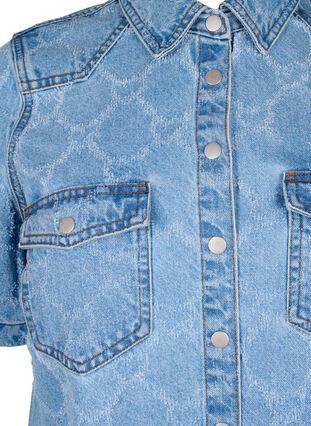 Zizzi Denim-Kleid mit Destroyed-Muster und kurzen Ärmeln, Blue Denim, Packshot image number 2