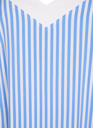 Zizzi FLASH – Gestreiftes Trägerkleid aus Viskose, L. Blue White Stripe, Packshot image number 2
