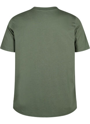 Zizzi Basic-T-Shirt aus Baumwolle mit Rundhalsausschnitt, Thyme, Packshot image number 1