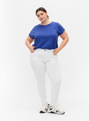 Zizzi Hochtaillierte Super Slim Amy Jeans, White, Model image number 0
