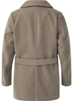 ZizziKurze Wolljacke mit Gürtel, Desert Taupe Mel., Packshot image number 1