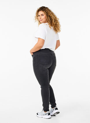 ZizziAmy Jeans mit hoher Taille und extra schlanker Passform, Dark Grey Denim, Model image number 1