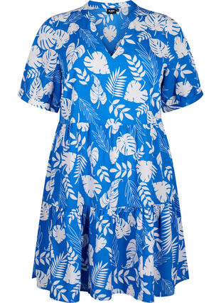 Zizzi FLASH – A-Linien-Kleid mit Print, Skydiver White AOP, Packshot image number 0