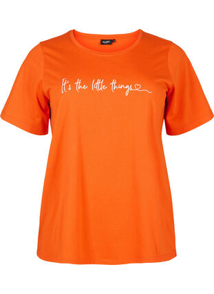 Zizzi FLASH - T-Shirt mit Motiv, Orange.com, Packshot image number 0