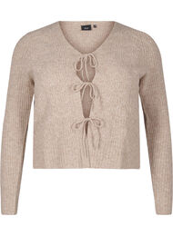 Strickjacke mit Bindedetails, Simply Taupe Mel., Packshot