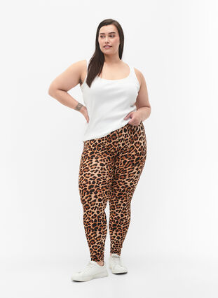 ZizziViskose Leggings mit Leopardendruck, Leo, Model image number 2