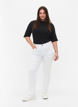 ZizziSchmale Passform Emily Jeans mit normaler Taille, White, Model image number 0