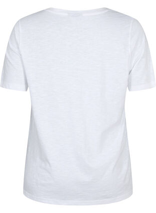 Zizzi Kurzärmeliges Basic T-Shirt mit V-Ausschnitt, Bright White, Packshot image number 1