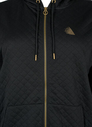 ZizziGesteppte Sport-Strickjacke mit Kapuze, Black, Packshot image number 2