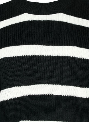 ZizziFLASH – Strickpullover mit Streifen, Black/White Stripe, Packshot image number 2