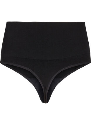 ZizziNahtloser G-String mit normaler Taille, Black, Packshot image number 1