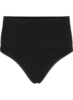 ZizziNahtloser G-String mit normaler Taille, Black, Packshot image number 0