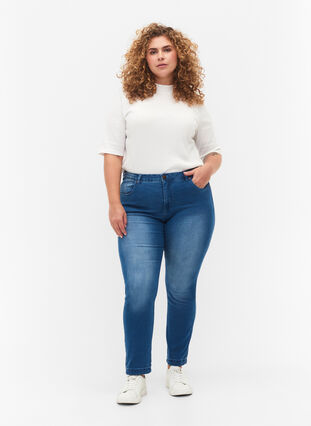 ZizziSchmale Passform Emily Jeans mit normaler Taille, Light blue, Model image number 0