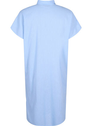 Zizzi Langes Hemd aus Baumwollmischung mit Leinen, Serenity, Packshot image number 1