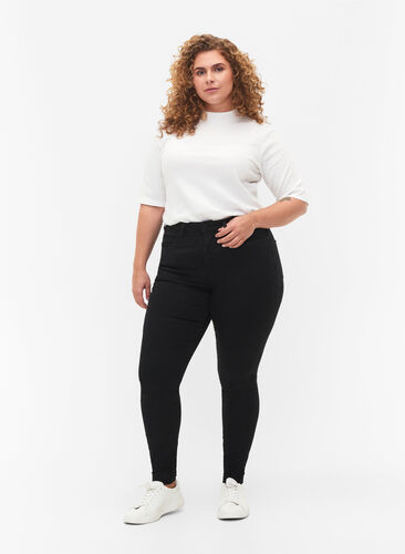 ZizziSuper Slim Amy Jeans mit hoher Taille, Black, Model image number 0