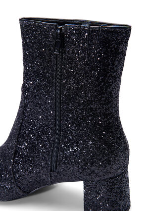 ZizziExtra-Weite – Glitzer-Stiefelette, Black, Packshot image number 2