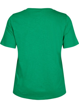 ZizziKurzärmliges Basic-T-Shirt mit V-Ausschnitt, Jolly Green, Packshot image number 1