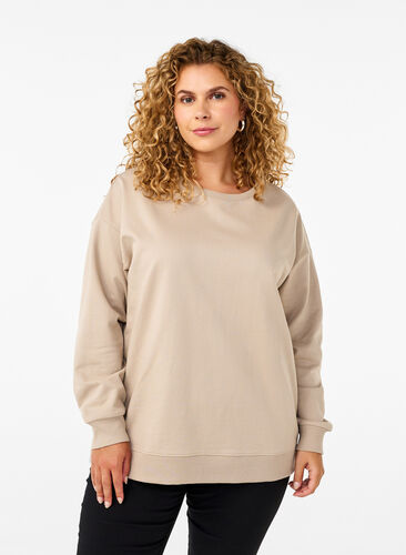 ZizziSweatshirt mit Rundhalsausschnitt, Simply Taupe, Model image number 0