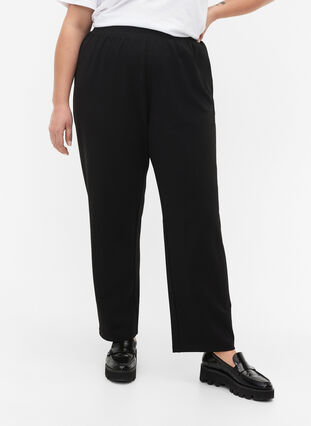 Zizzi FLASH - Hose in Straight Fit, Black, Model image number 3