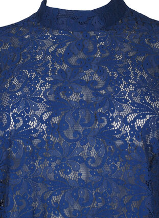 Zizzi Spitzenbluse mit Schleifen-Detail, Estate Blue, Packshot image number 2