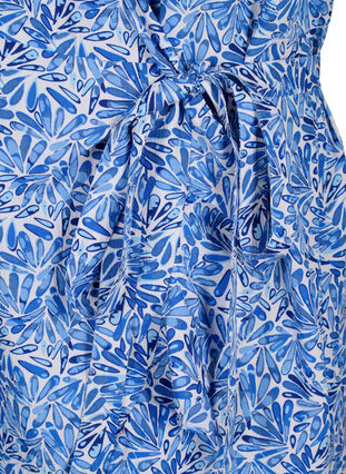 FLASH – Wickelkleid mit kurzen Ärmeln, White Blue AOP, Packshot image number 3