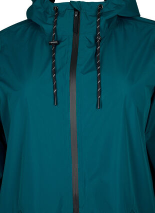 ZizziRegenjacke mit Taschen und Kapuze, Deep Teal, Packshot image number 2